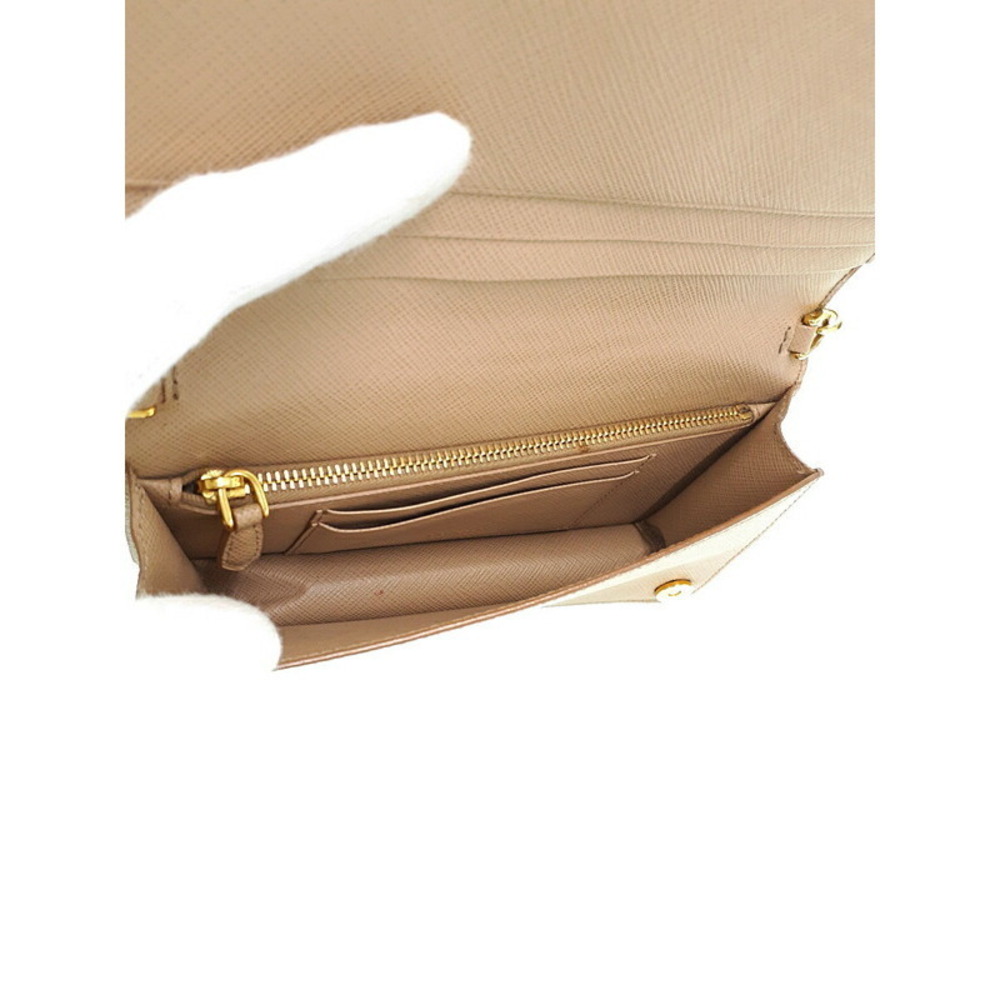 Prada White Saffiano Leather Shoulder Bag Brown - Picture 3 of 9